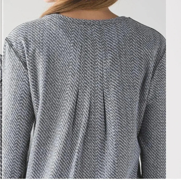 Lululemon Rush Hour Long Sleeve Hazy Heather Heathered White Heathered Black Sz4 - Picture 2 of 9